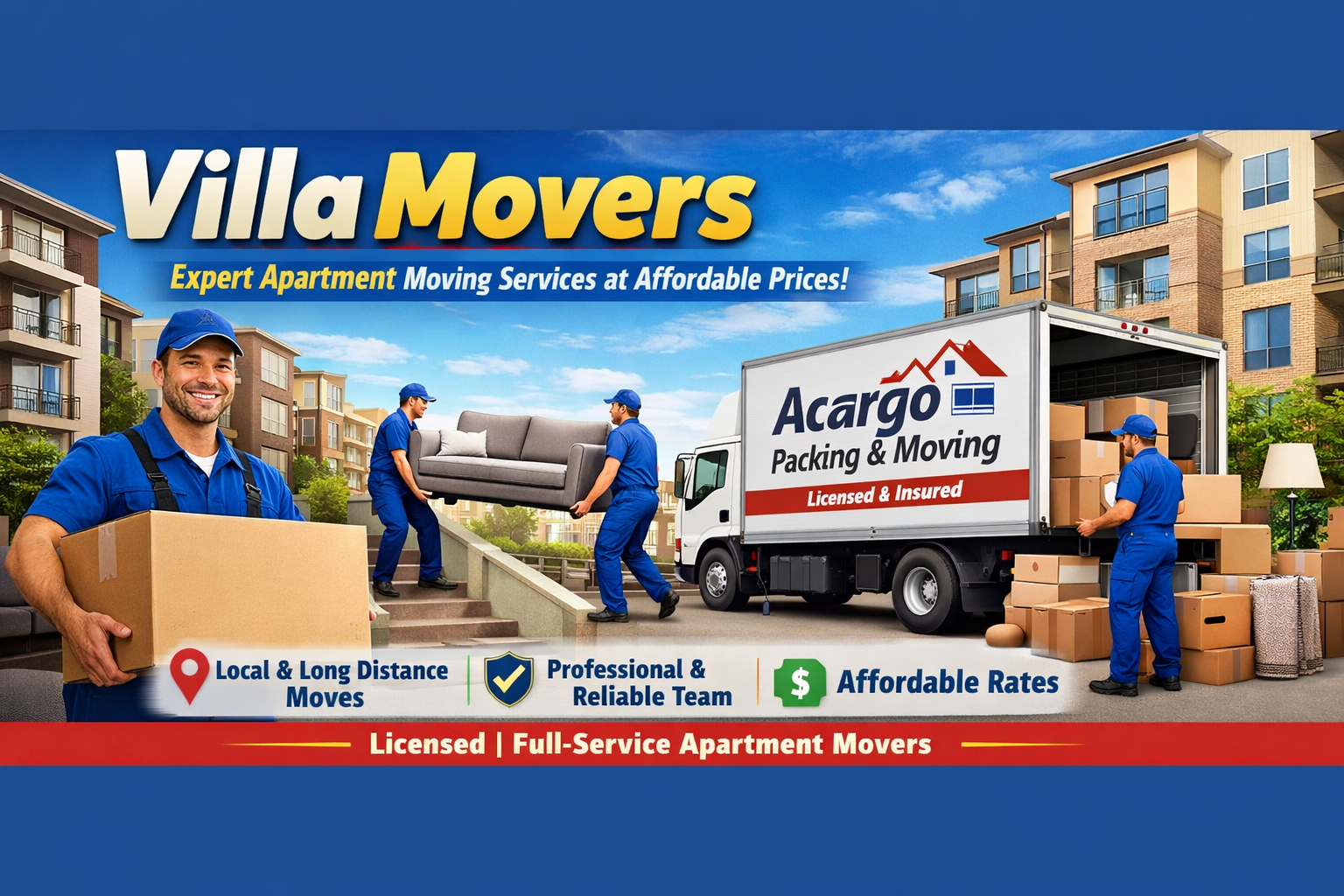 Professional movers preparing a villa relocation in Dubai